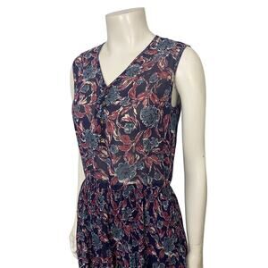 Vintage 80s MYF Tokyo Floral Midi Dress Long Sleeve Detachable Top Look / XS -